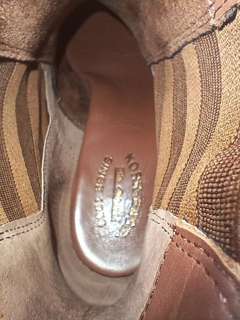 Kork Ease Albin Pull On Chelsea Ankle Boots Size 10 Brown Leather Block Heels - Picture 7 of 13